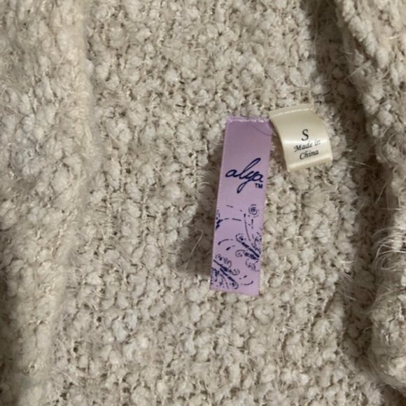 Off White Sherpa Open Front Oversized Cozy Comfy Women's Duster - Size S - Picture 2 of 8